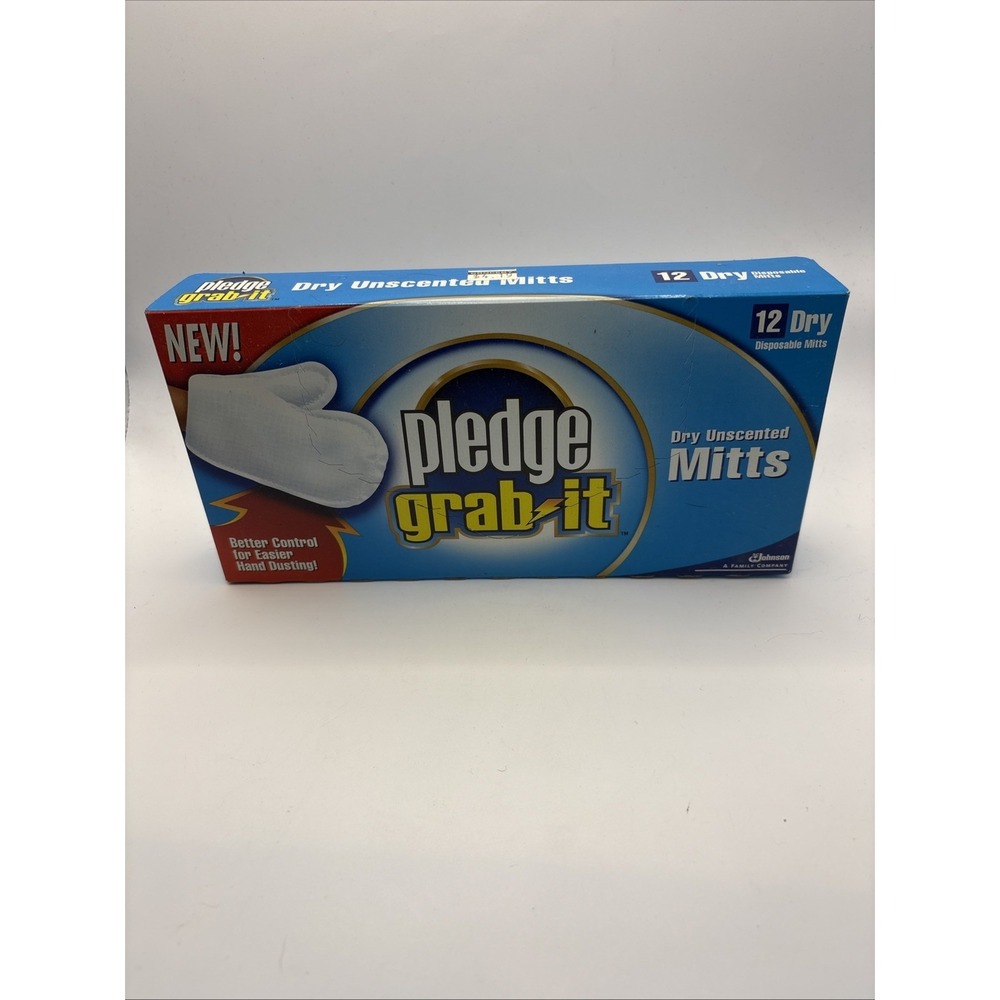 Pledge Grab It Dusting Mitt Gloves 12 Ct Dry Disposable Discontinued New